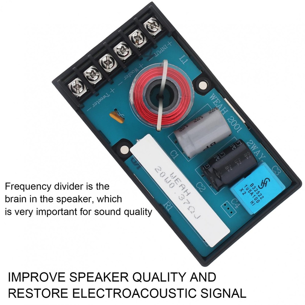 2 PCS Frequency Divider Crossover Filter, 2/4/6Ω for 2 Way Car Audio Speakers