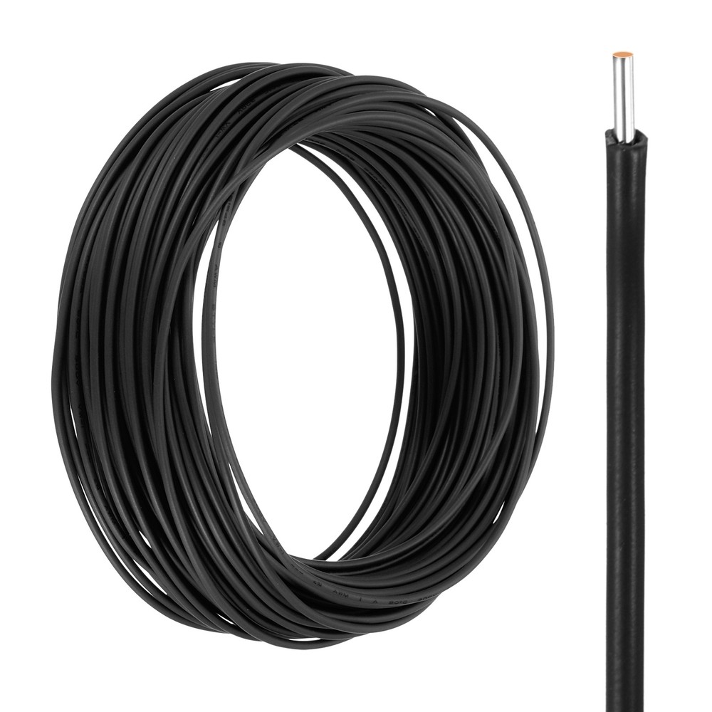 24 Gauge Hook Up Wire 50FT 300V Tinned Copper Electrical Wire, Black