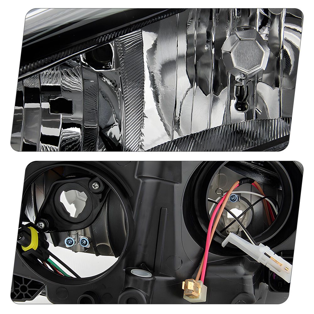 Halogen Headlight For 2015-2018 Ford Focus Black Bezel w/ Bulbs Driver Left Side