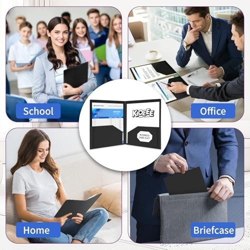 Plastic Folders with Pockets (Pack), Heavy Duty Plastic Folders with 2 Pocket 6