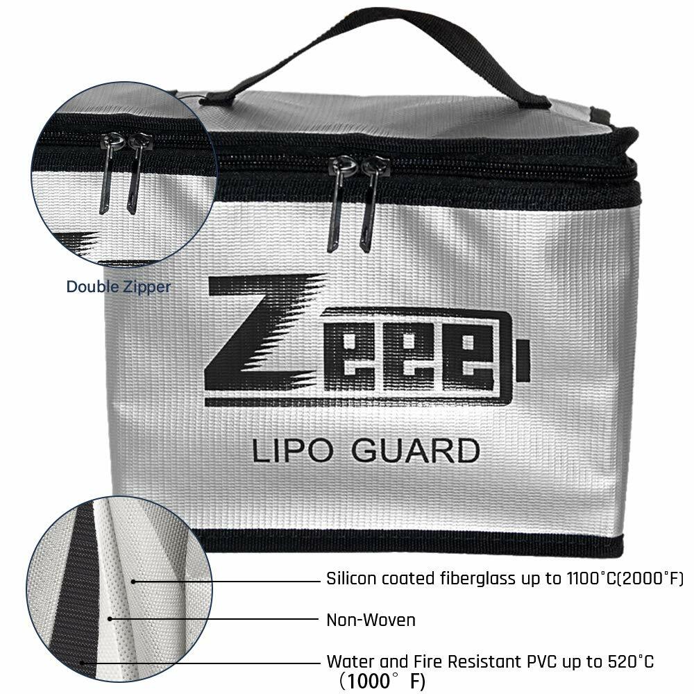 Zeee Lipo Battery Safe Guard Fireproof Explosionproof Bag for Charge & Storage