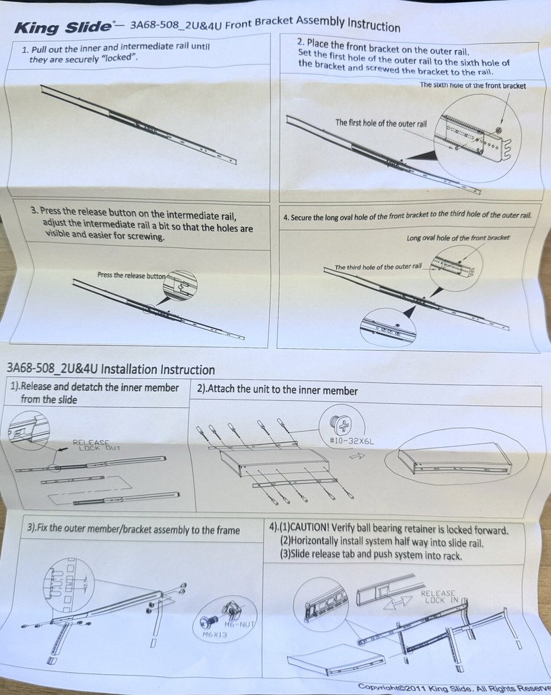 King Slide - 3A68-508_2U&4U Front Bracket