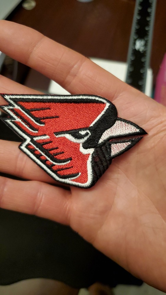 Ball State Cardinals Patch. Embroidered. Iron On Backing 3"x2"