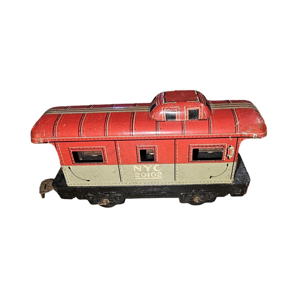 Marx O Gauge 898 Tin Mechanical Train Engine-coal Tender And Caboose Untested