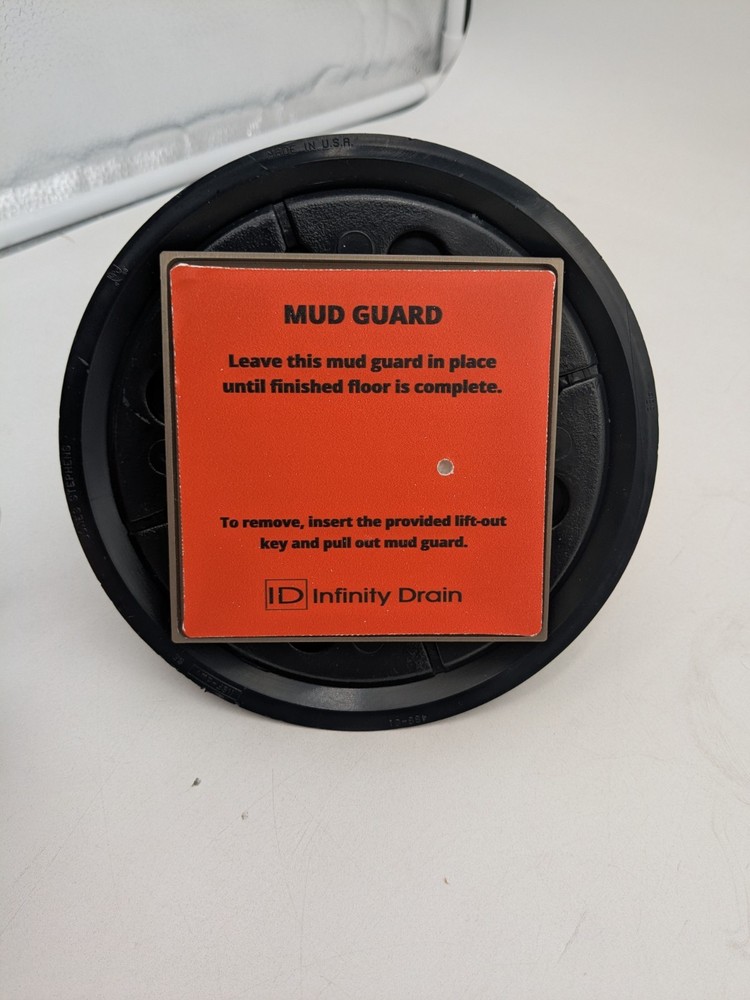 Infinity Drain 4" x 4" MD 4 Center Drain Complete Kit & Pattern Decorative Plate