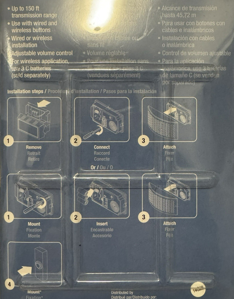 Utilitech Universal Doorbell - Oval Shape -Wired or Wireless - 10 Sounds 0568973