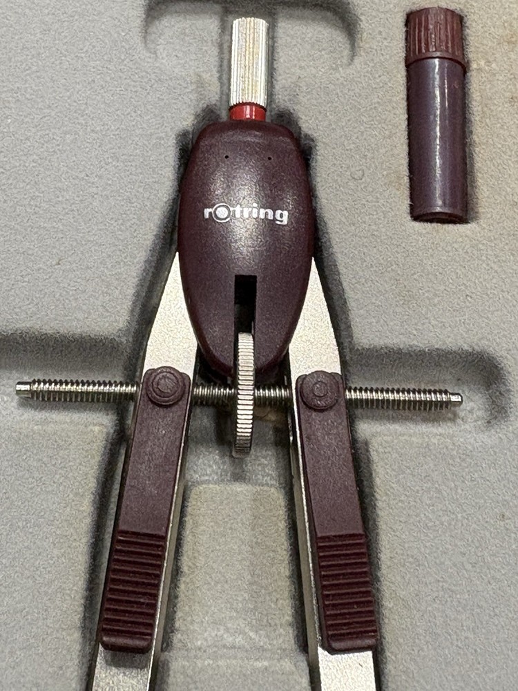 Vintage Rotring Protractor Drafting Tool With Case Made In Germany