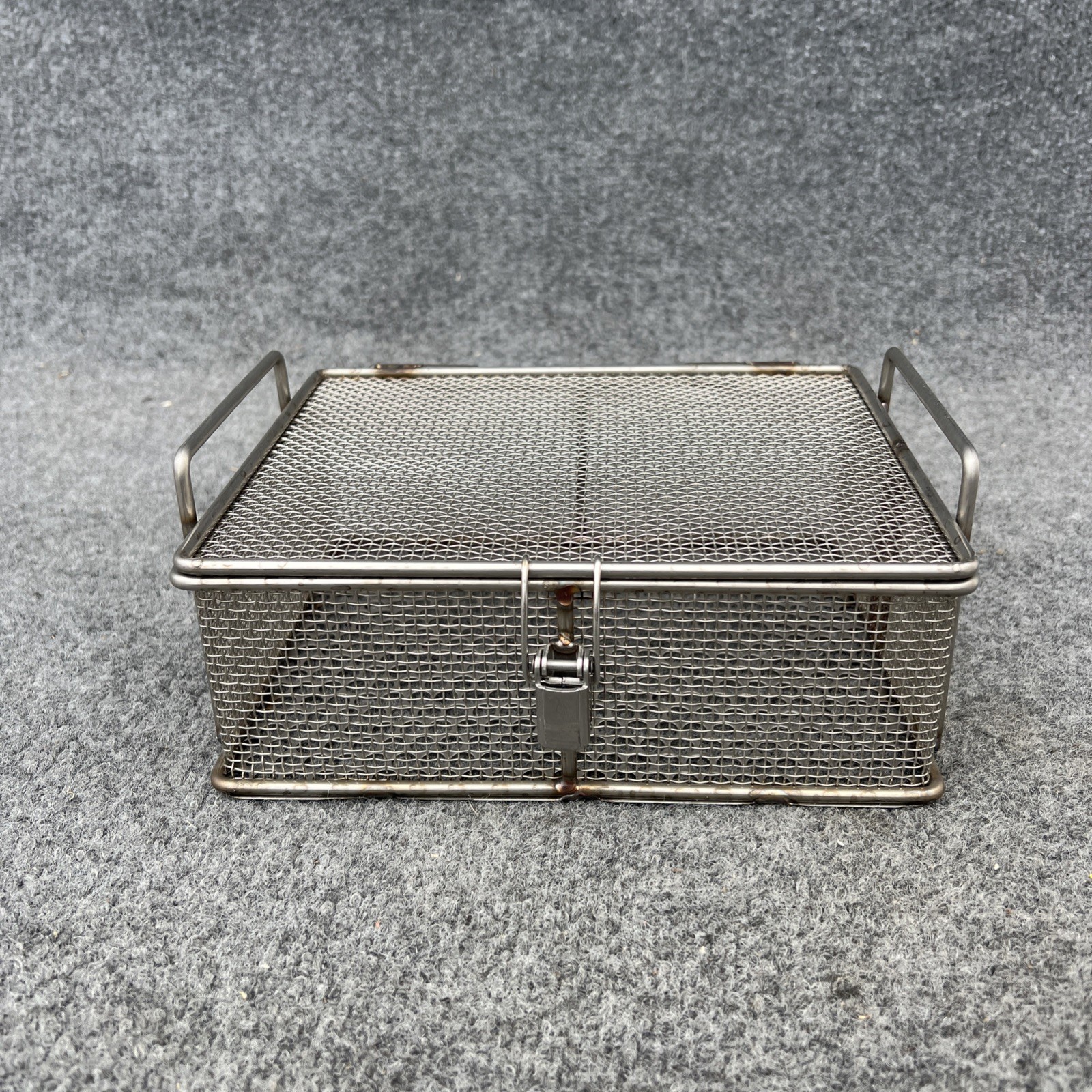 Stainless Steel Mesh Rectangular Washing Basket, 9” L x 7” W x 3.25” H New Other
