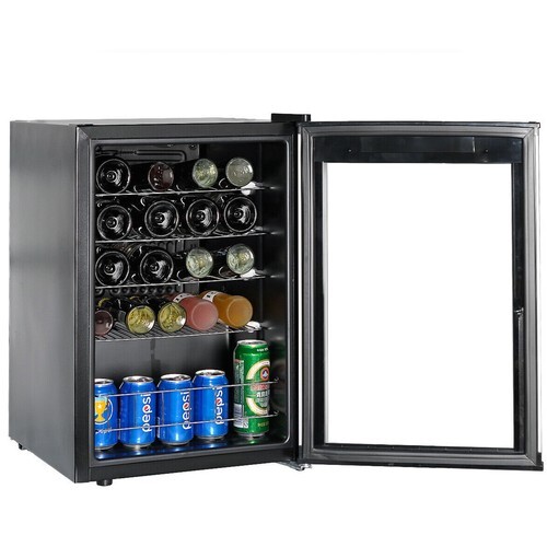 Beer Wine Cooler Wine Fridge with Digital Temperature 19 Bottle Freestanding LED