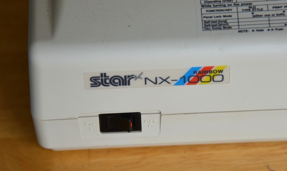 Vintage Star Micronics NX-1000  Rainbow, Printer.  Was used with Commodore 2000