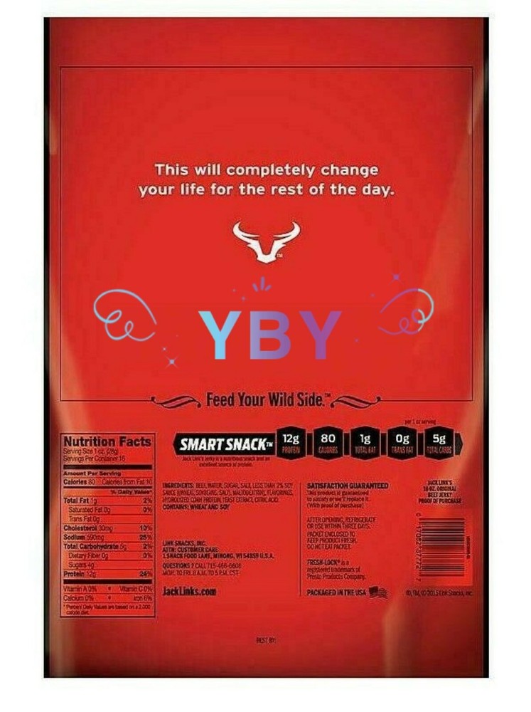 4 Packs Jack Link's Original Beef Jerky 16 OZ Each Pack