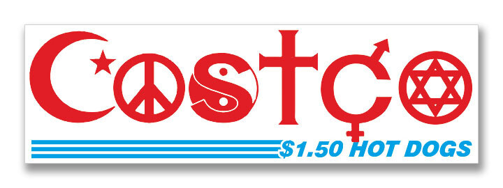 Costco "Coexist" $1.50 Hot-Dog Vinyl Bumper Sticker
