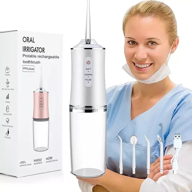 New Cordless Water Flosser Dental Oral Irrigator Travel Teeth Cleaner Floss Pick