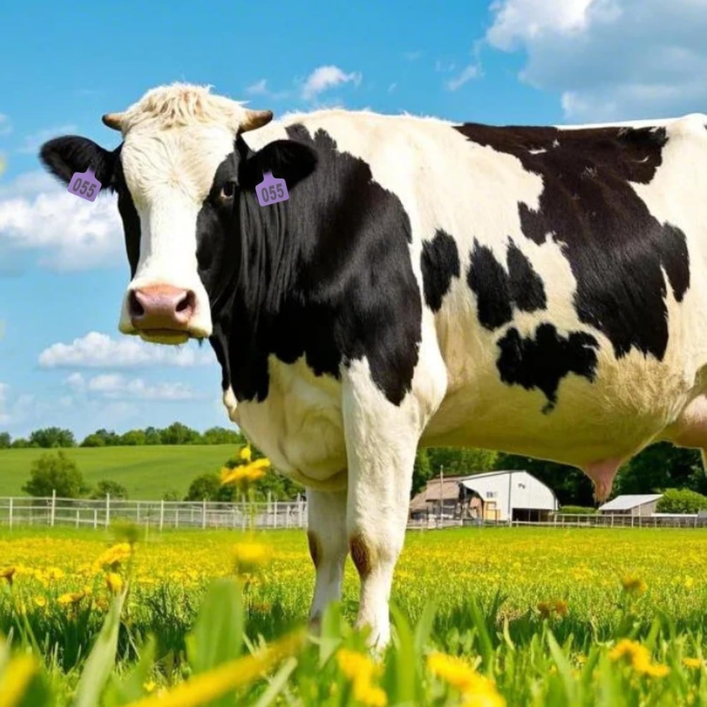 100 Purple Cattle Ear Tags & Applicator Kit - Essential Livestock Identification