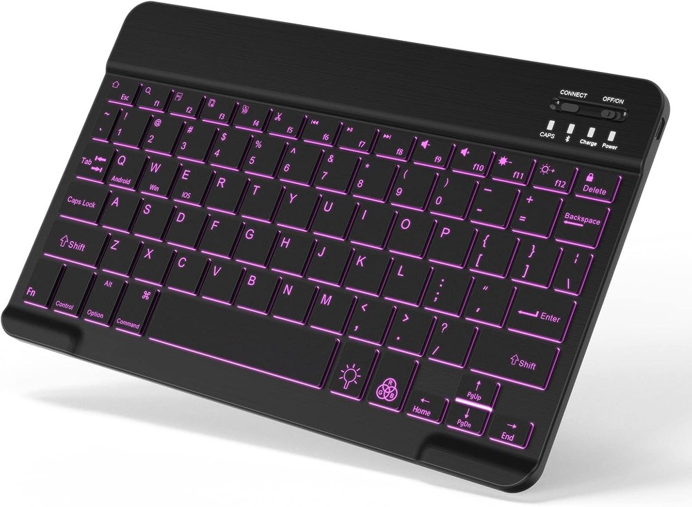 Backlit Bluetooth Keyboard Small Portable Wireless Black