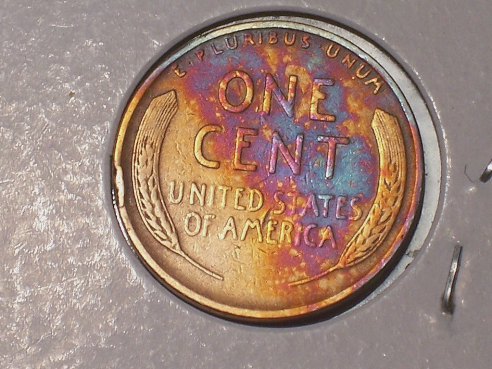 1934-P @ Rainbow" Colored old Lincoln Wheat Penny.!!