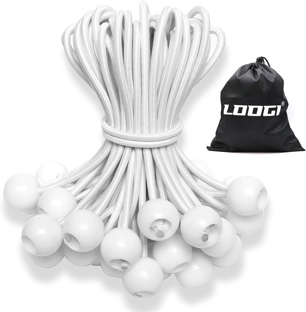 LOOGI Ball Bungee Cords, Tie down Cords Elastic String UV Resistant Rope for Can