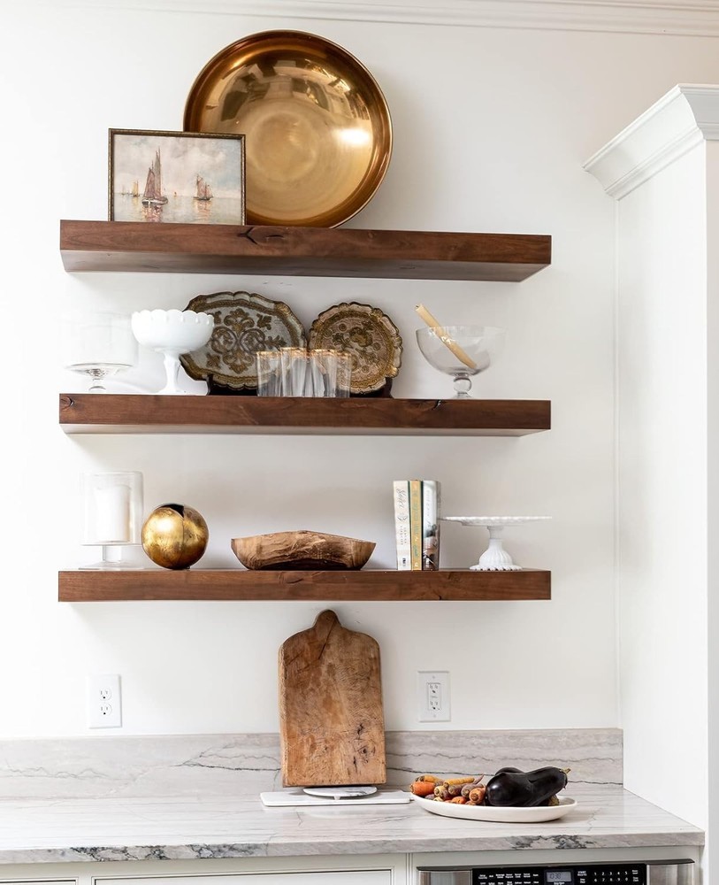 12 Pack-6 inch Floating Shelf Bracket, Hidden Brackets for Wood Shelf