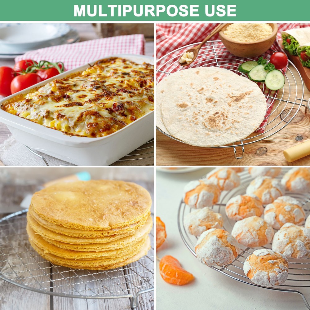 Cooling Rack, 11" Round Baking Rack with 20mm Legs [Silver]