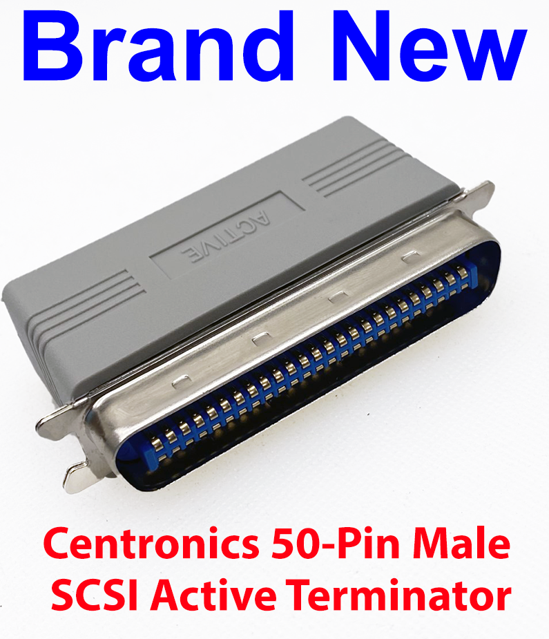 Active SCSI Centronics 50 Pin Male Terminator (CN50M)