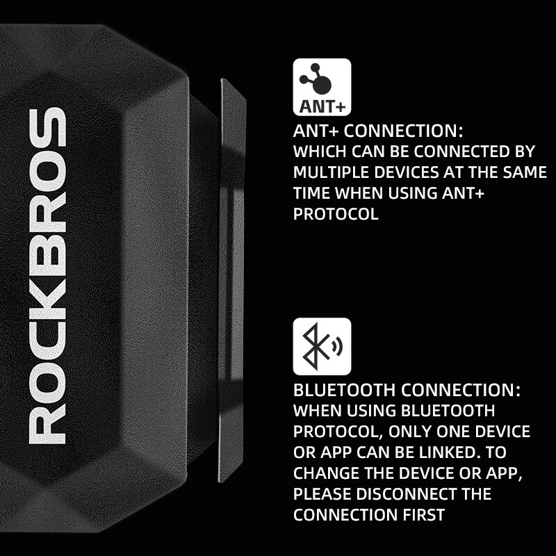 ROCKBROS Cycling Cadence Sensor Speed Sensor Bluetooth ANT+ Wireless Waterproof
