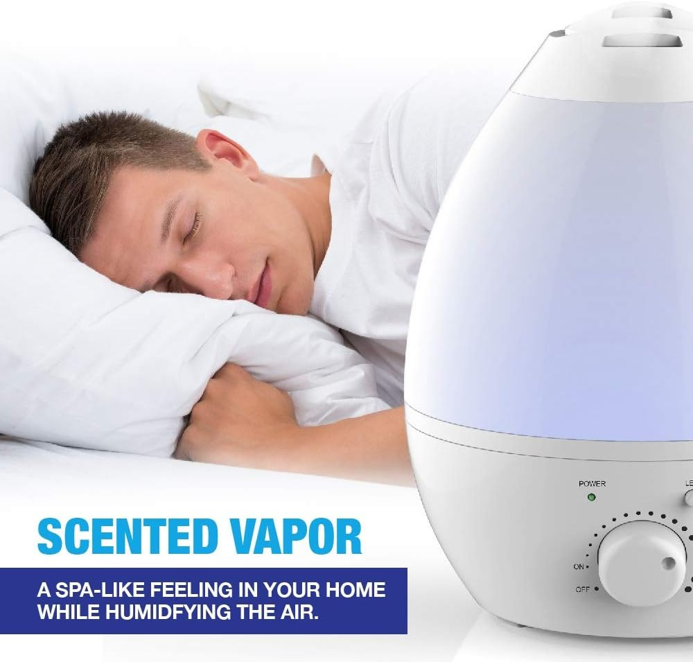 7 Led Color Changing Humidifer with Aroma Diffuser, 3.8 Lb