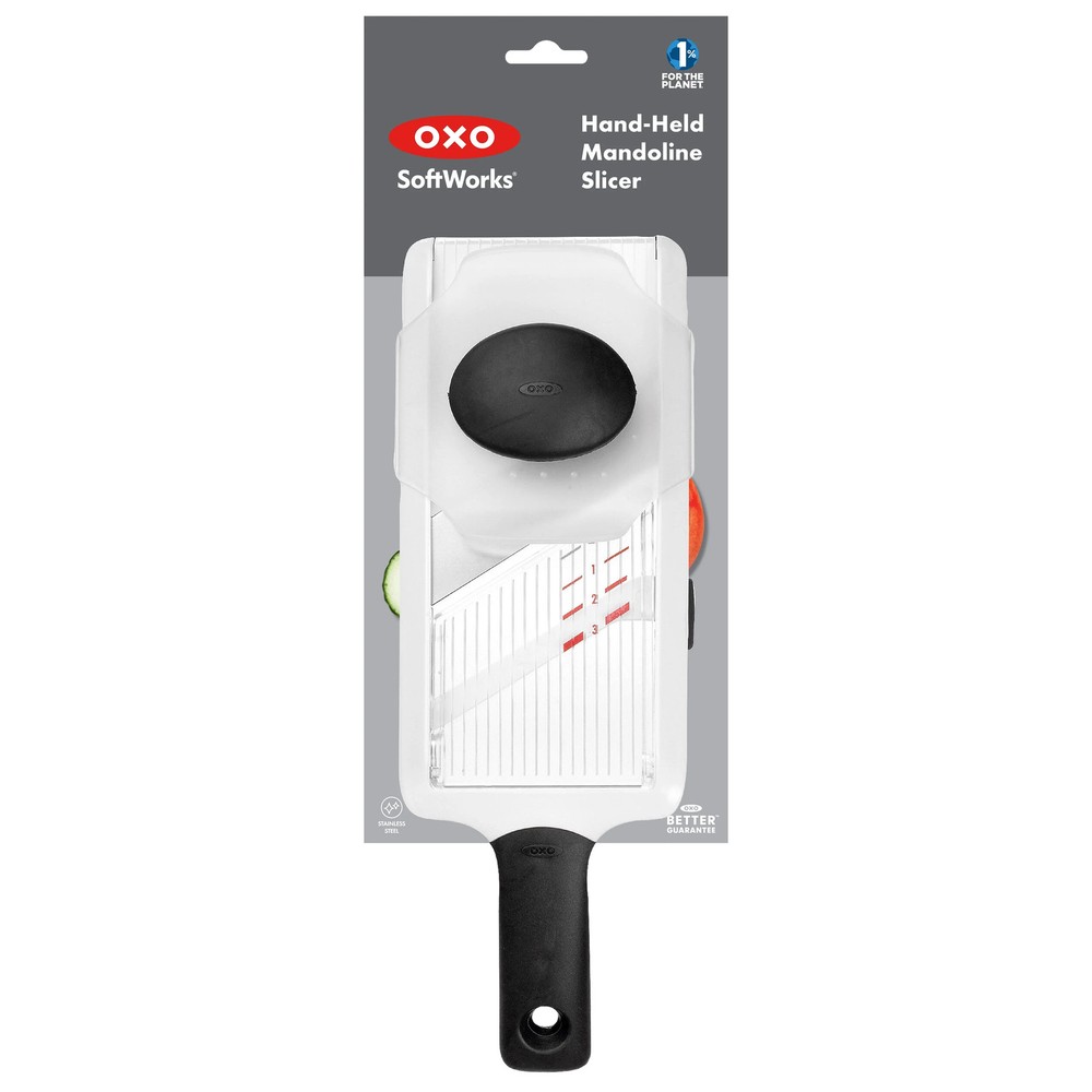 OXO SoftWorks Handheld Mandoline Slicer with Adjustable Thickness Settings