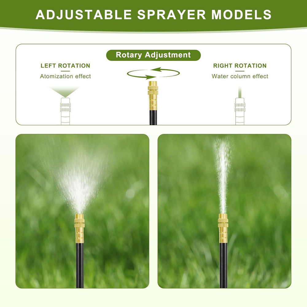 Automatic Drip Irrigation Kit - 50FT with Tool-Free Quick Connectors, 15 Copper