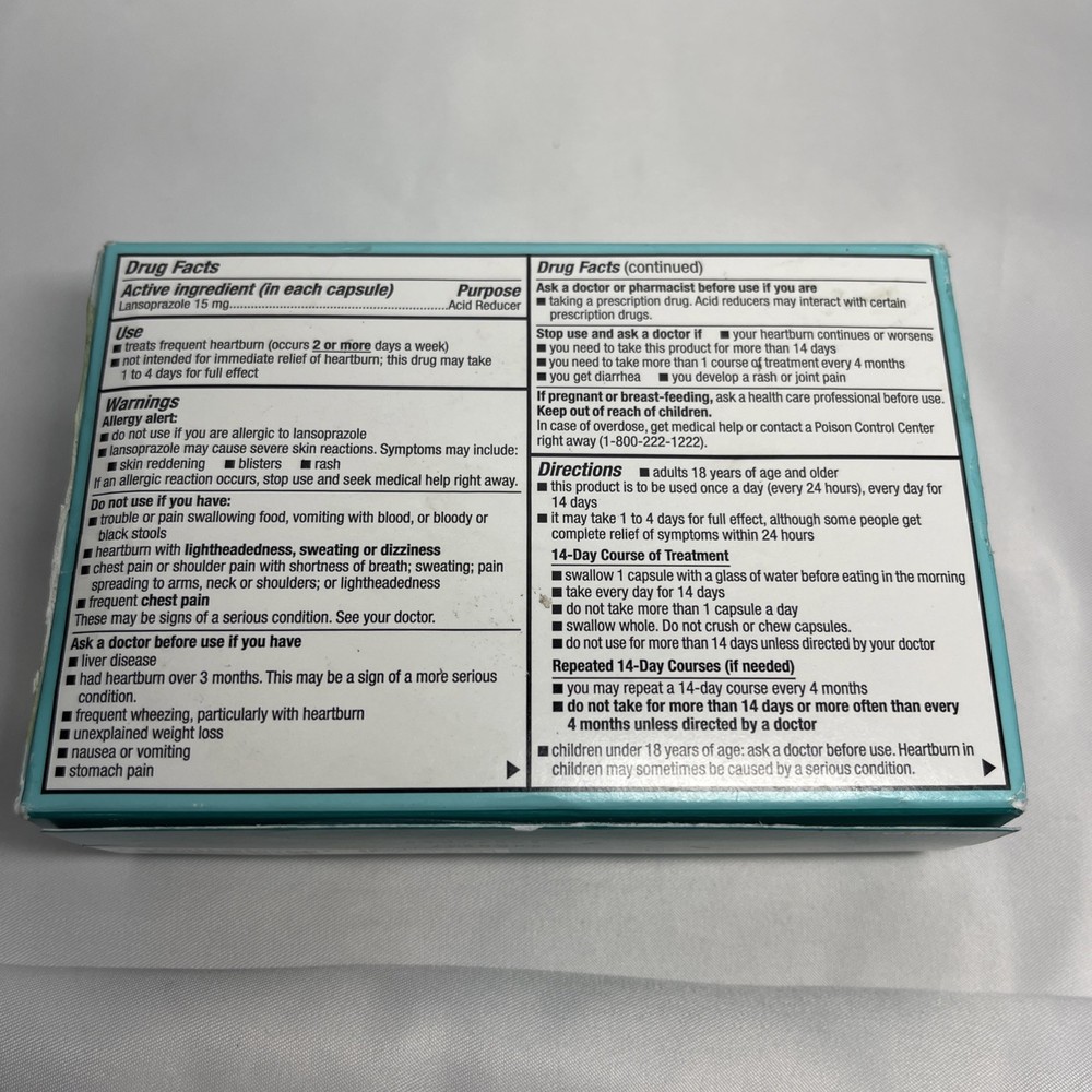 Amazon Basic Care Lansoprazole Delayed Release Capsules, 15 mg 42 Capsules