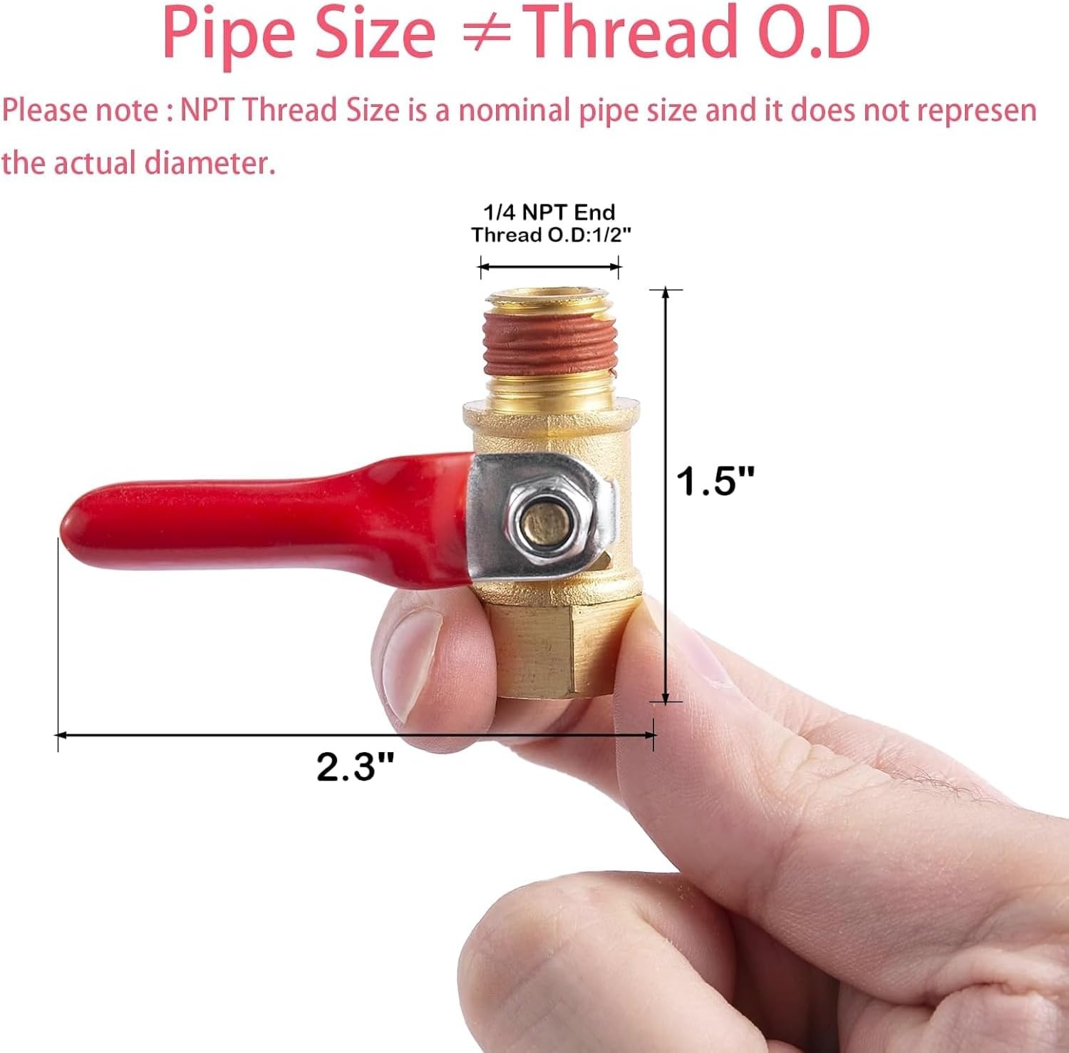 2PCS 3/8" Male Female NPT Brass Ball Valve for Water Pipe Fitting Air Compressor