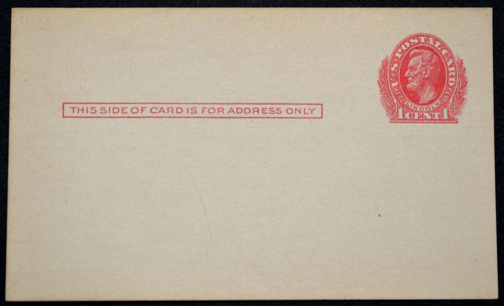 1911 US Sc. #UX23 postal card, mint, not preprinted, fair shape