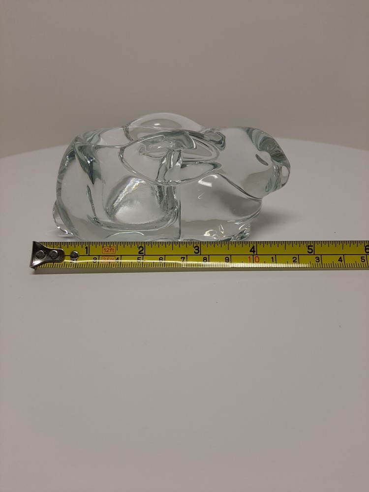 Clear Glass Easter Bunny Candy Trinket Candle Holder Table Decor Container C14