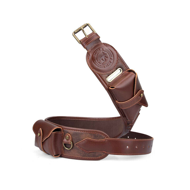 TOURBON PU Leather 410GA Ammo Belt Shotgun 45-70 Rifle Shell Carrying Side Pouch