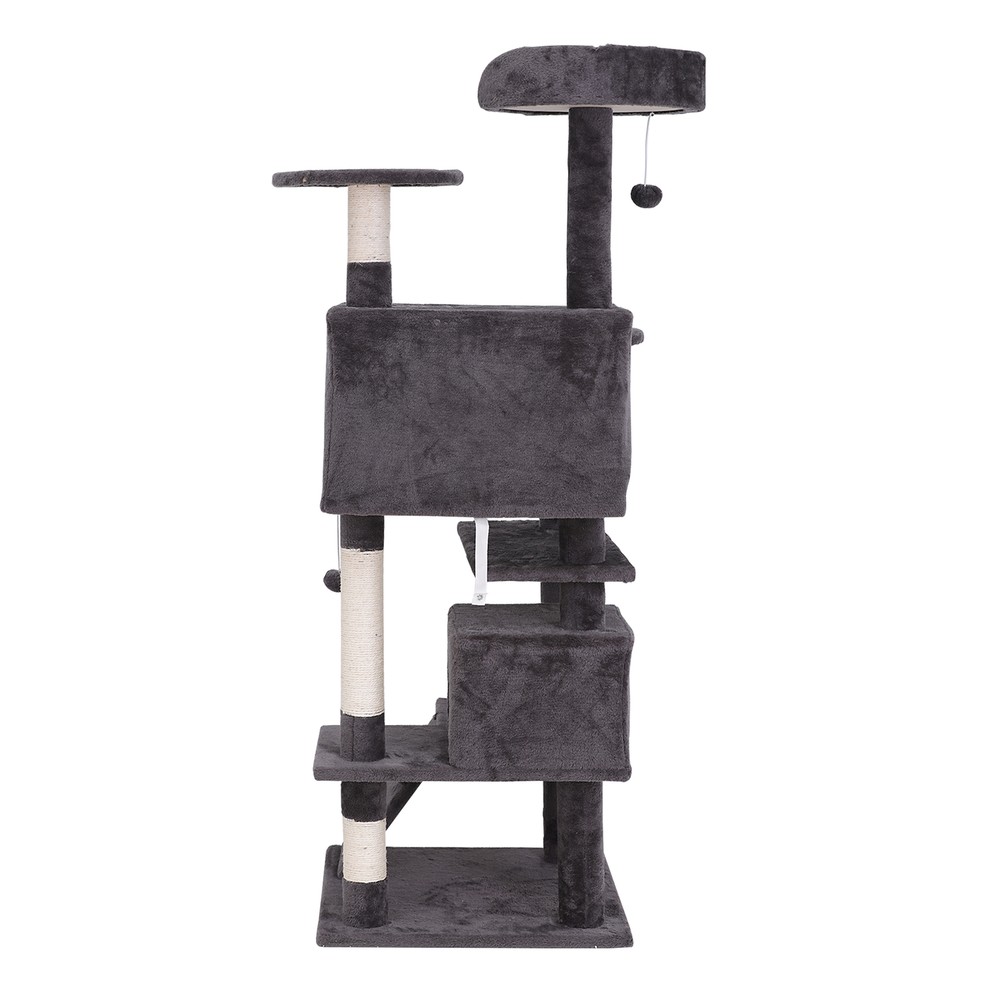 Zenstyle 53-in Cat Tree & Condo Scratching Post Tower, Dark Gray