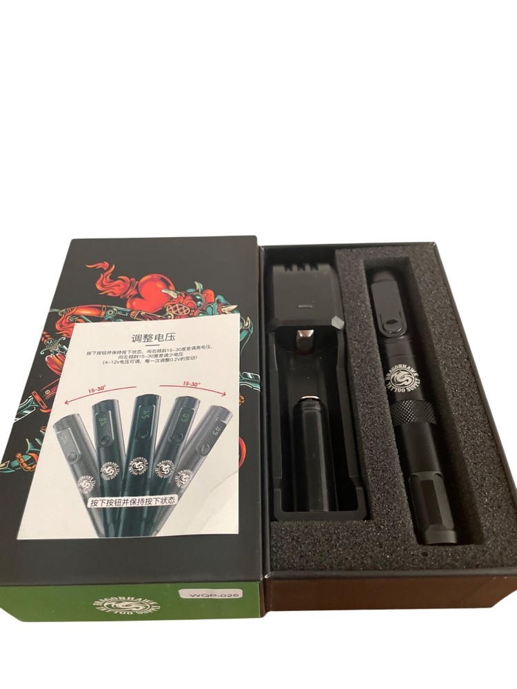 Dragonhawk Rotary Tattoo Pen Machine Kit With Adjustable Voltage & Accessories