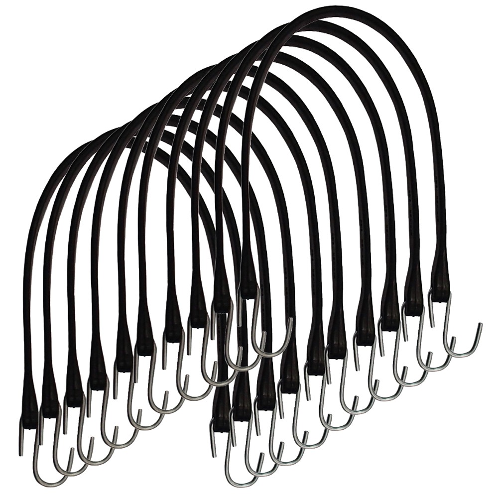 10 21" Rubber Bungee Cords Tie Downs 100% M-Class Rubber Straps