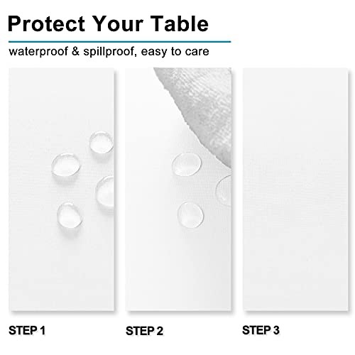 Rectangle Tablecloth - Waterproof Spillproof and 70" x 52" (Rectangular) White
