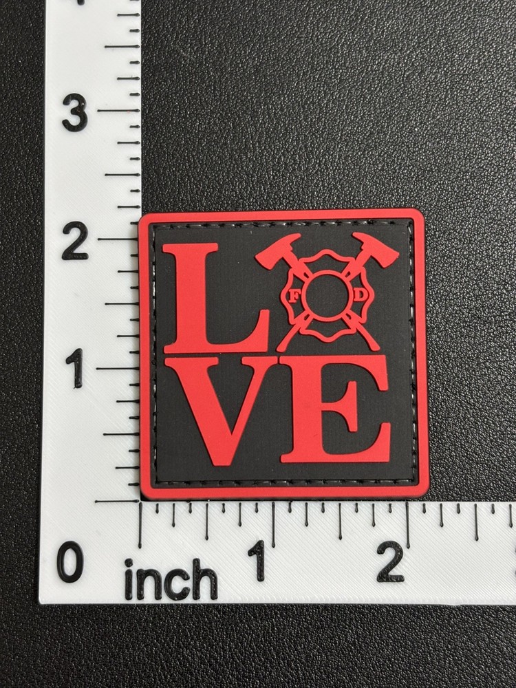 PVC Tactical Patch, USA Thin Red Line Flag Patch, Morale LoveFirefighter Patch