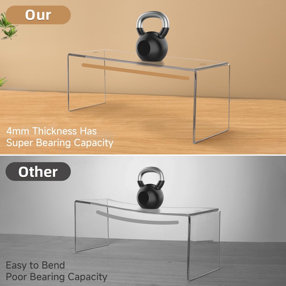 8 Pack Large Acrylic Risers Display Stands, Perfume Organizer Stand, Clear Ac...