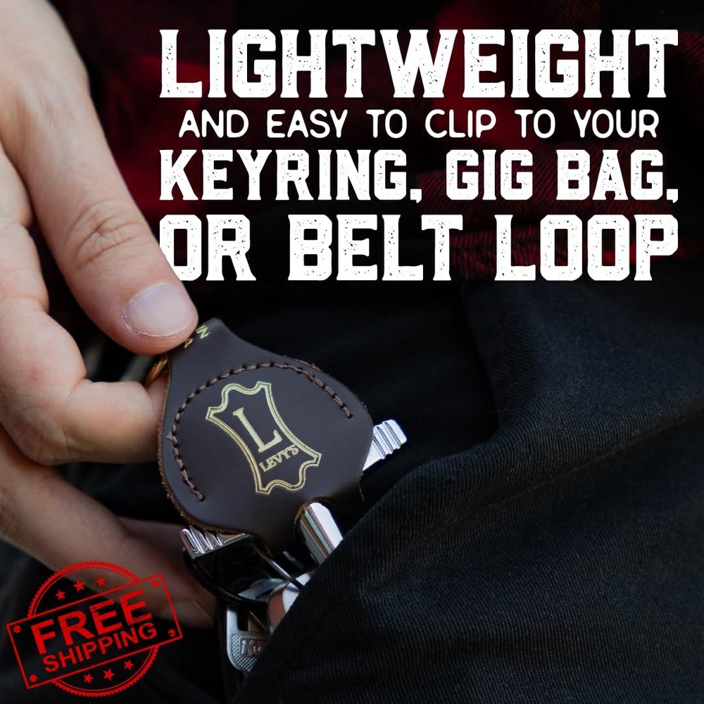 Levy's Drum Key Pick Holder Keychain Dark Brown