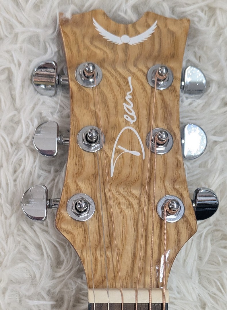 Dean EQAL GN Exotica Quilt Ash LEFTY Acoustic-Electric Guitar in Natural Finish