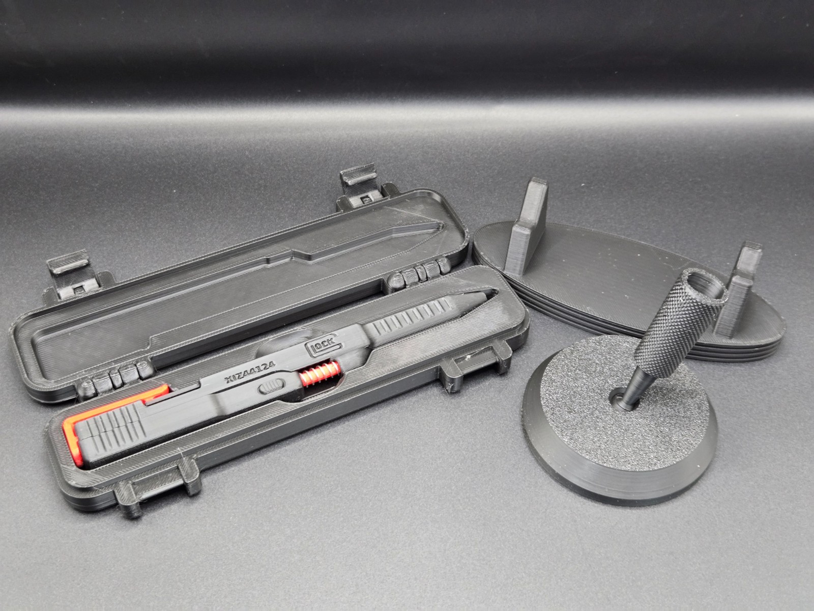 Slide Action Pen with Case, Vertical and Horizontal Holders