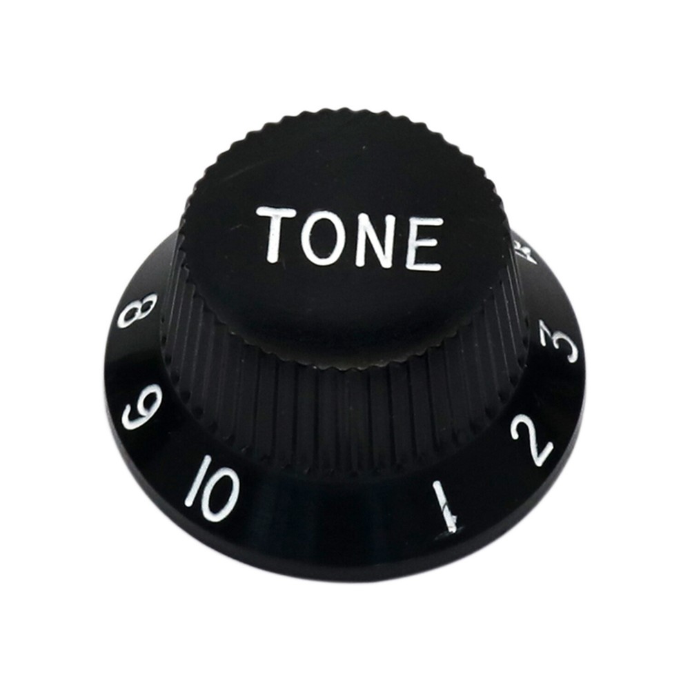 Metallor Black Guitar Knobs for Stratocaster/Strat - 2 Tone, 1 Volume, 2 Sets