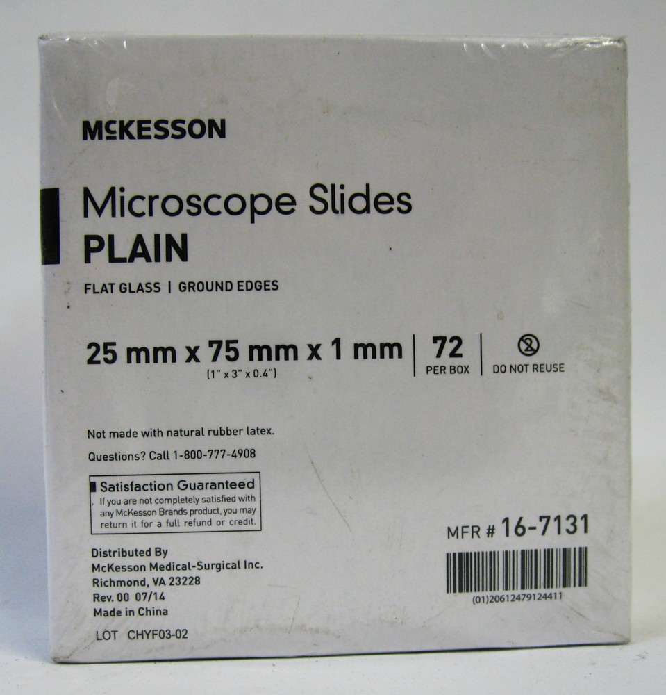(Quantity - 3 Gross) McKesson Microscope Slides - Plain -
