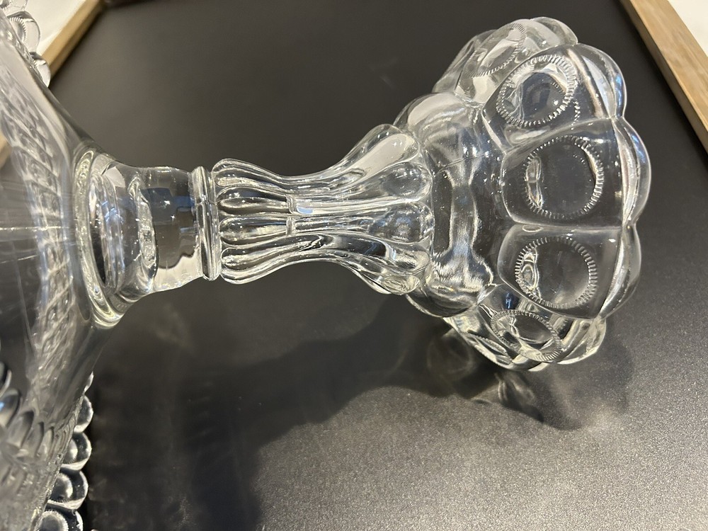 EAPG Clear Pressed Glass Cake Stand Rum Well Compote