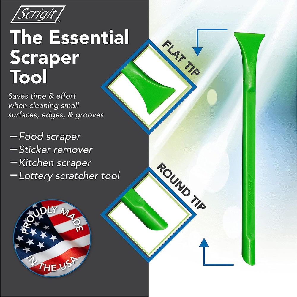 Scrigit Scraper Wide Blade No-Scratch Plastic Scraper Tool | 3-Pack