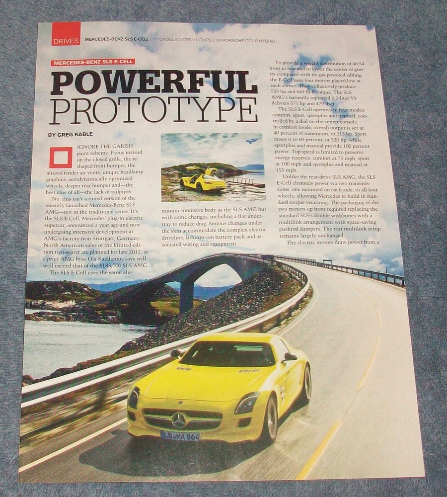 2010 Mercedes-Benz SLS E-Cell Info Article "Powerful Prototype"
