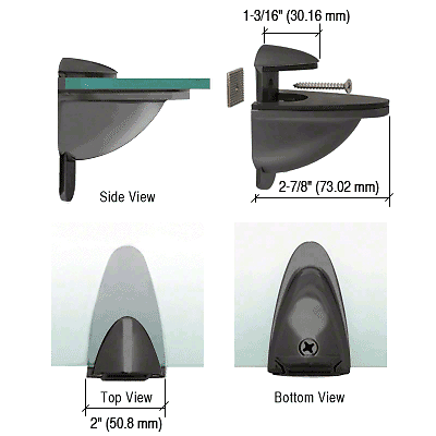 CRL DL661BL Black Heavy-Duty Adjustable Shelf Bracket