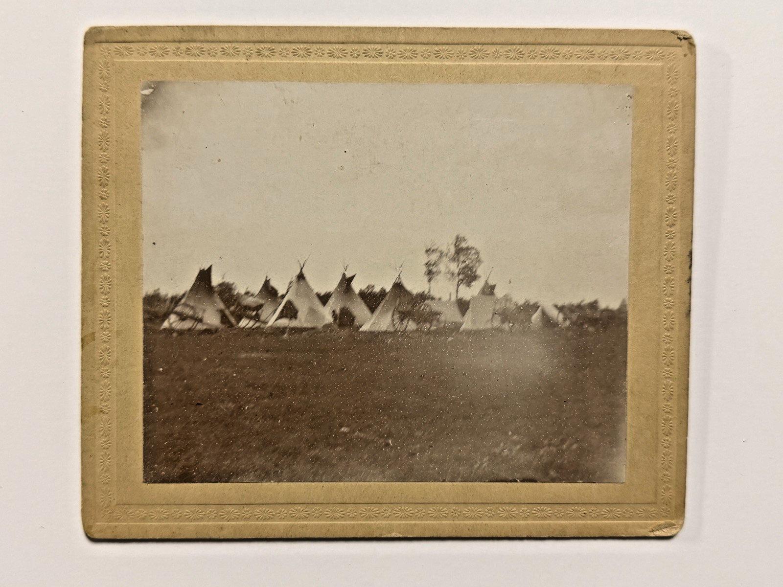 Antique Native American Indian Cabinet Card Photograph of Tepees; 1880's