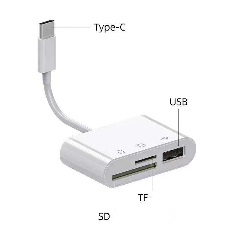 3-in-1 Camera Adapter SD/TF Card Reader with USB Port – Compatible with iPhone 1